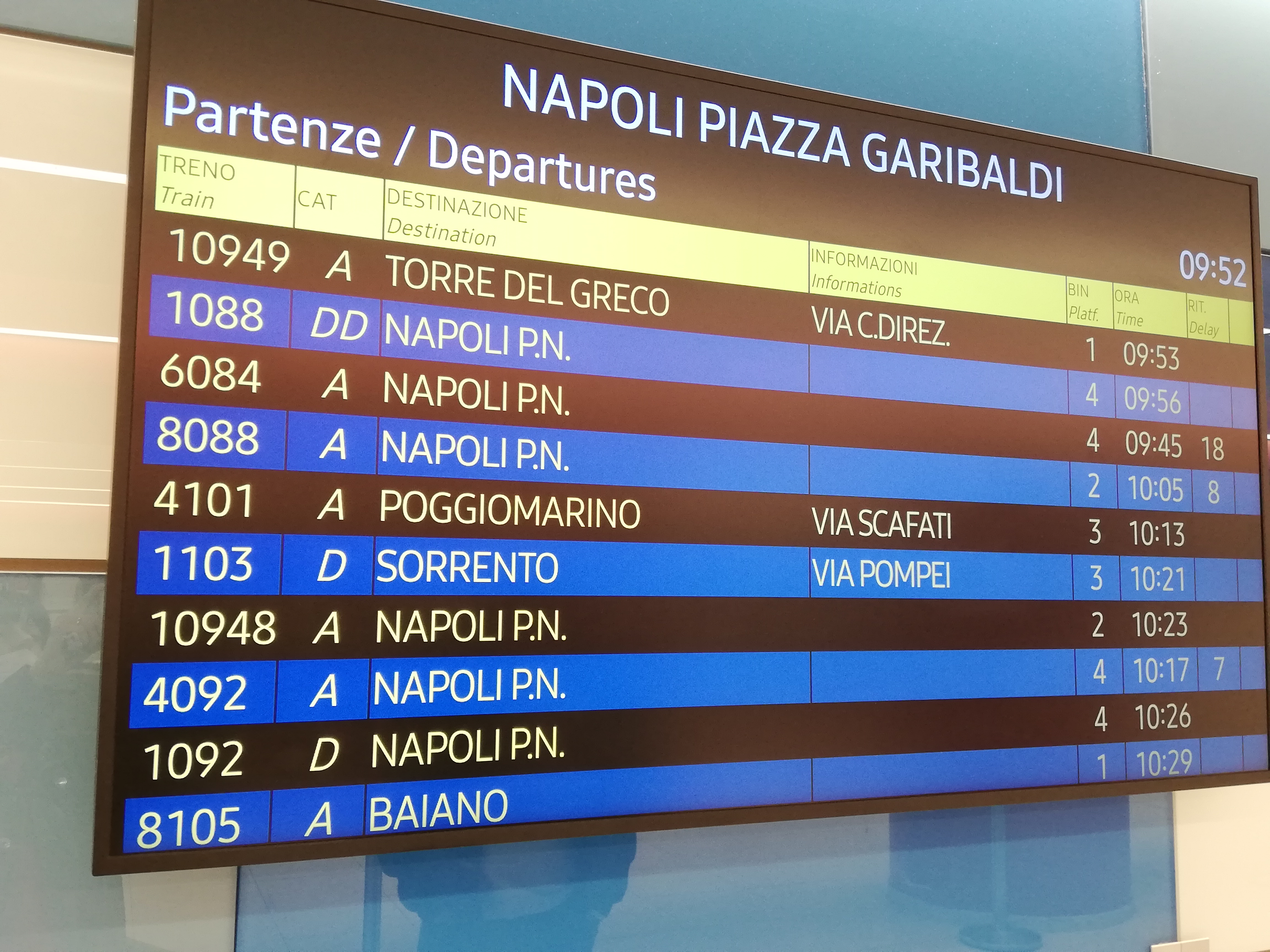 Napoli Itali Piazza garibaldi train station display