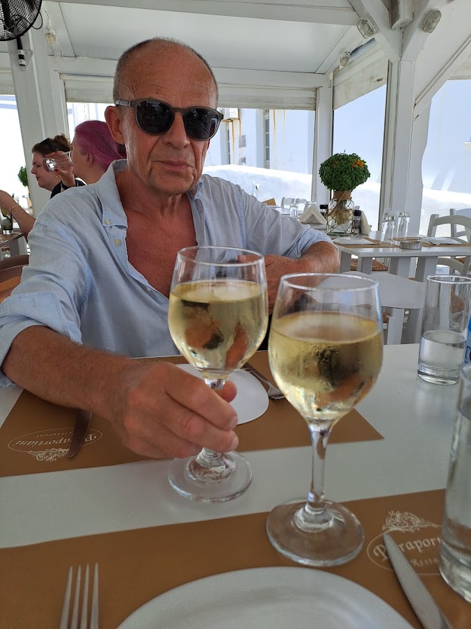 A glass of greek wine