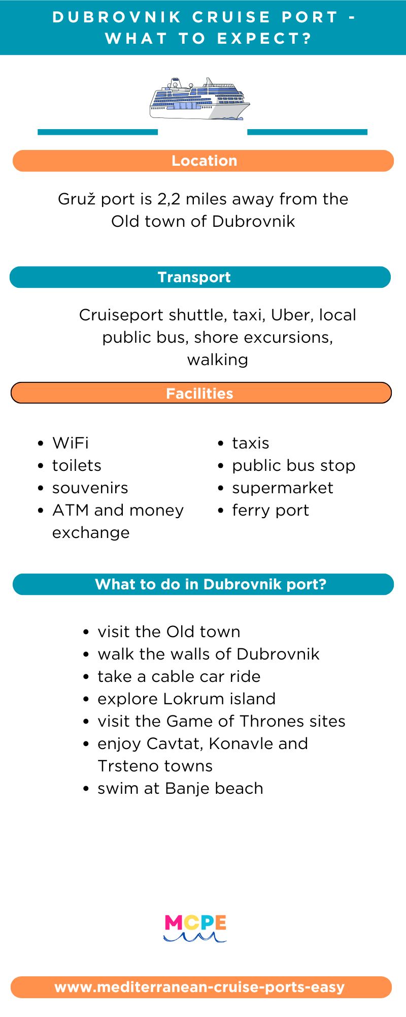 Dubrovnik port info for Pinterest