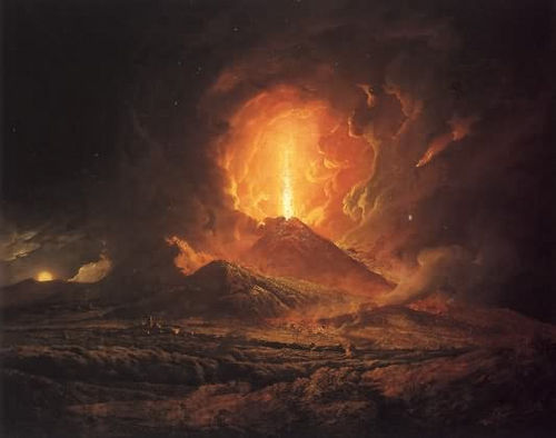 vesuvius destruction image, mount vesuvius, mt vesuvius painting