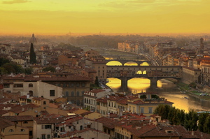 ponte vecchio sunset